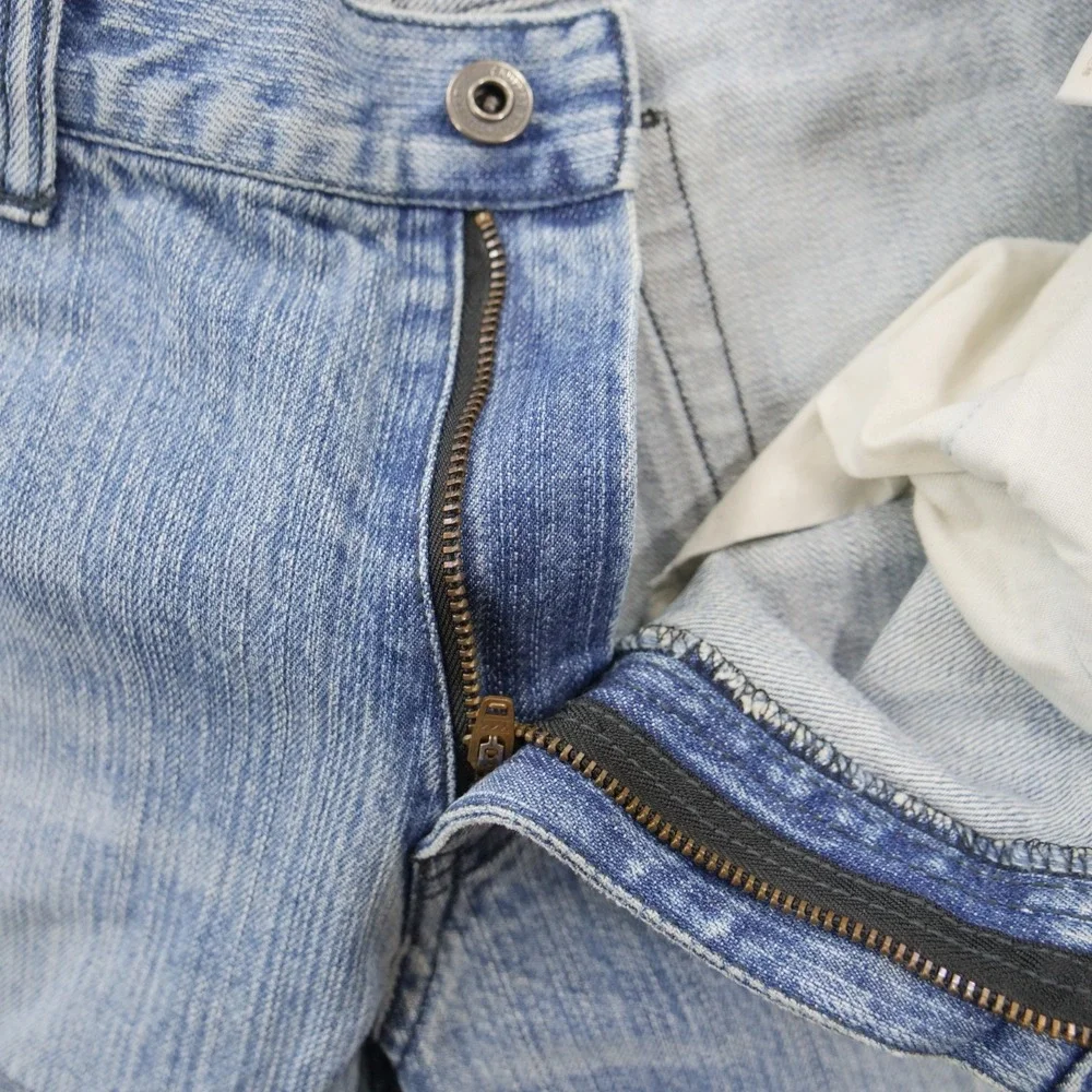 Rupert Edge Jeans Mens 32 XL Blue Straight Leg Japanese Denim Distressed